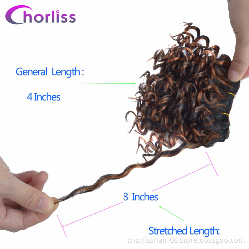 Wholesale Pure Dark Blonde Weave 105g/lot 3pcs/lot Afro Kinky Curly Hair Weaving Synthetic Hair Bundles Extensions Hair Weft